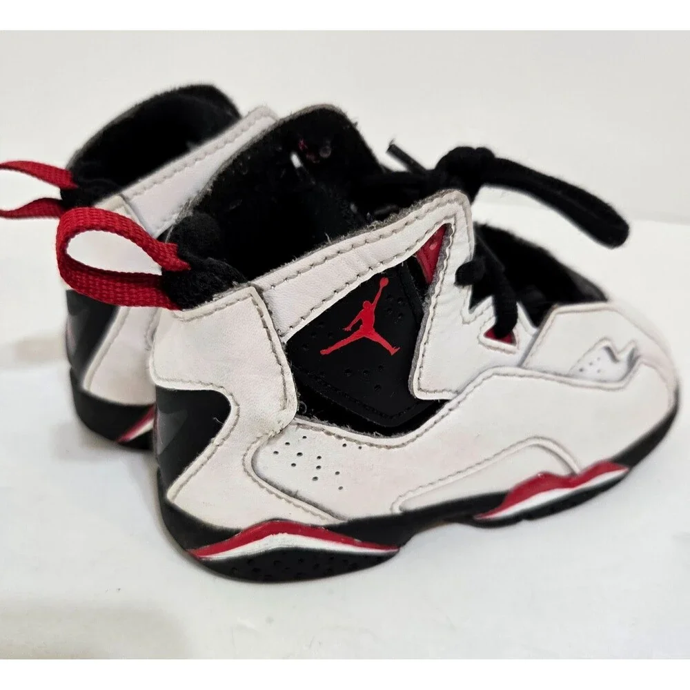 Nike Air Jordan True Flight Toddler Sz 8C/25 White black Athletic Shoes Sneakers